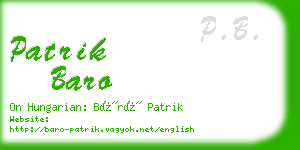 patrik baro business card